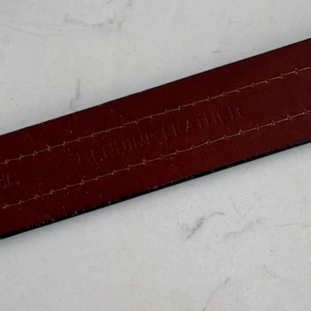 Nautica‎ Leather Belt with Brass Buckle and Flag Designs